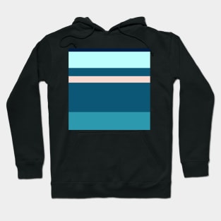 A super composition of Oxford Blue, Deep Sea Blue, Sea, Pale Cyan and Pale Pink stripes. Hoodie